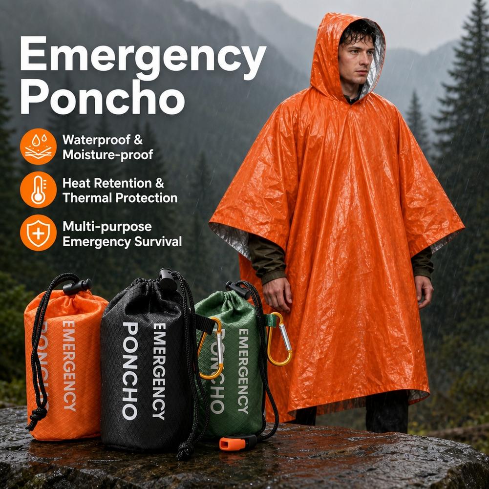 Kit de poncho de pluie d'urgen - Emergency Poncho Rain avis et prix