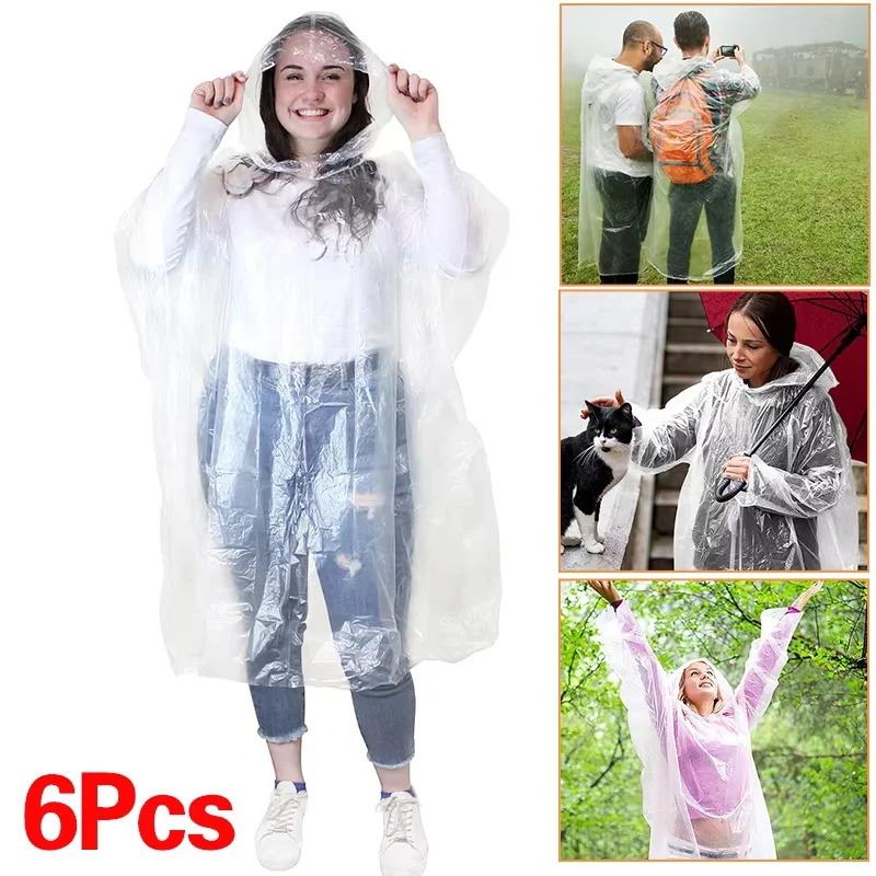 6 pièces, imperméable jetable, - Emergency Poncho Rain avis et prix